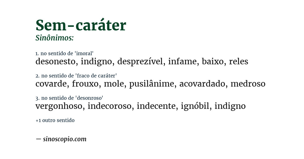 Sinônimo de sem-caráter