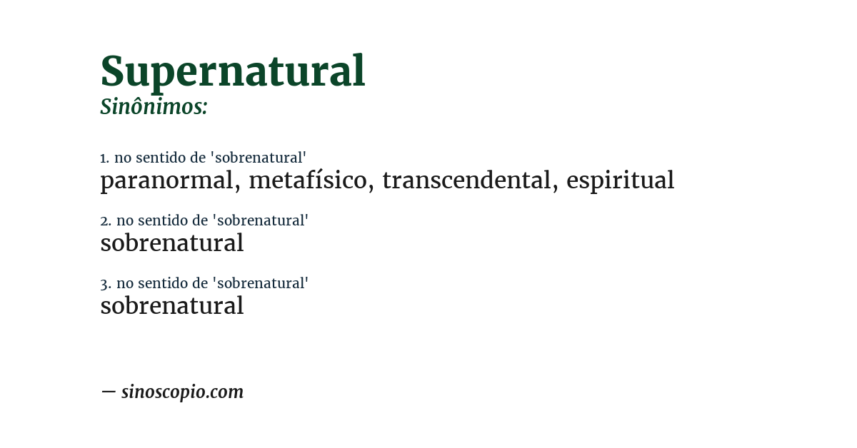 Sinônimo de supernatural