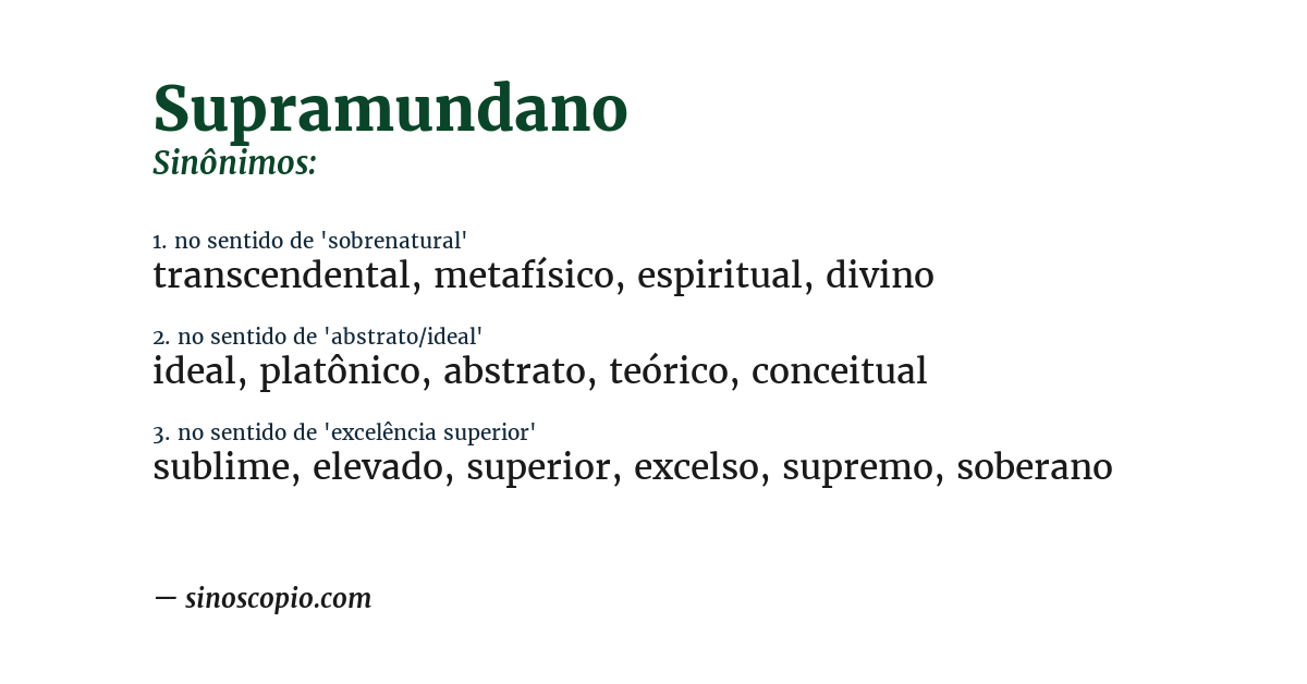 Sinônimo de supramundano