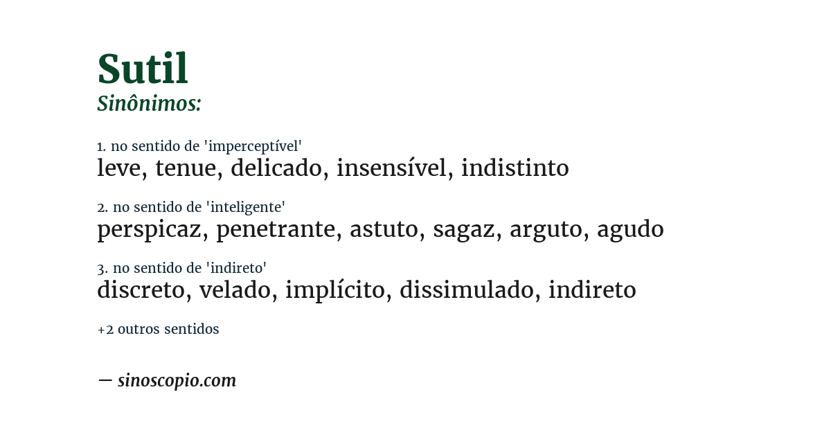 Sinônimo de sutil
