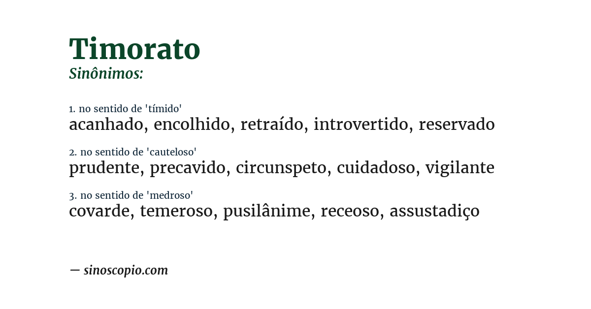 Sinônimo de timorato