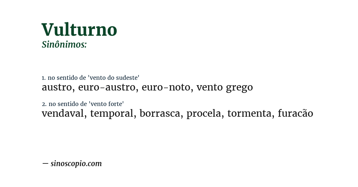 Sinônimo de vulturno