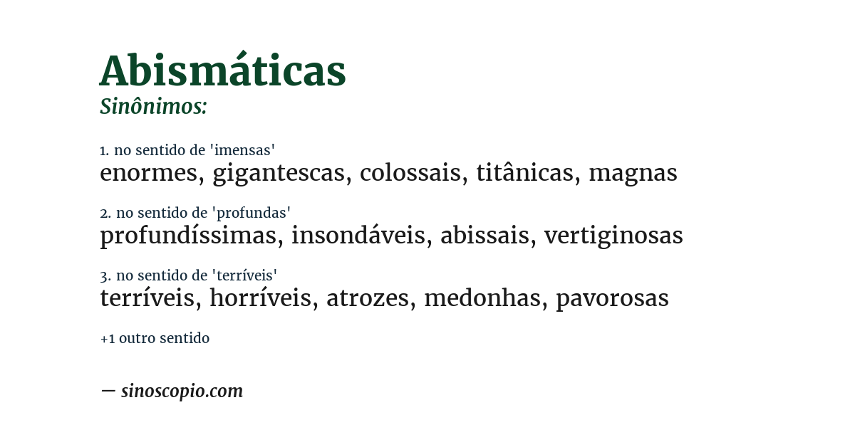 Sinônimo de abismáticas