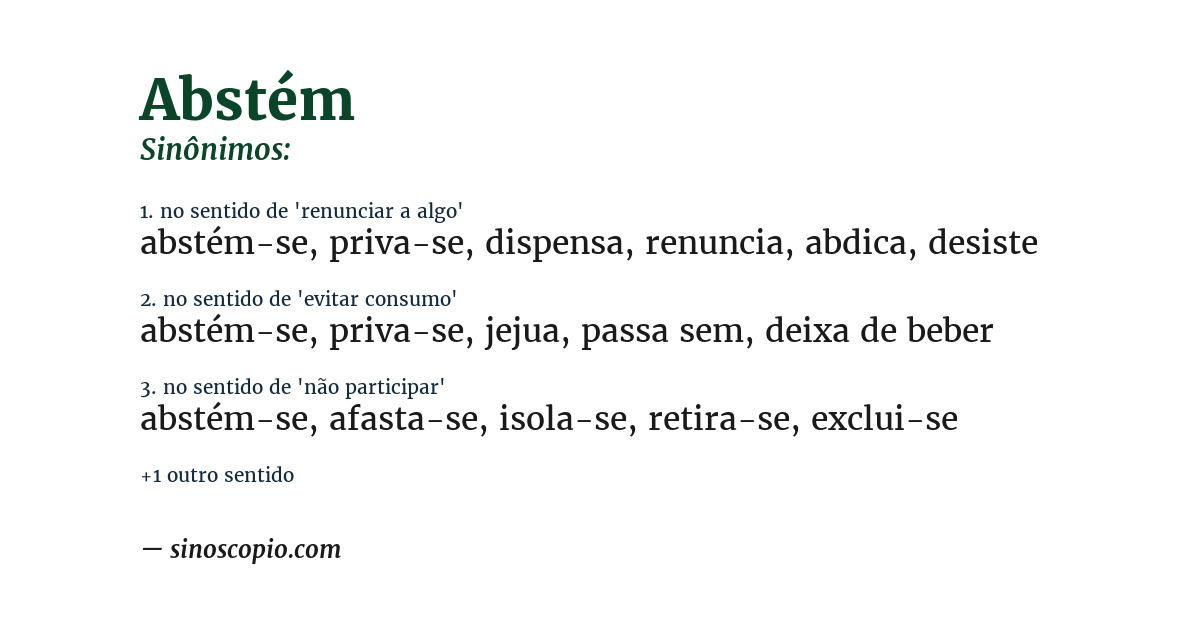 Sinônimo de abstém