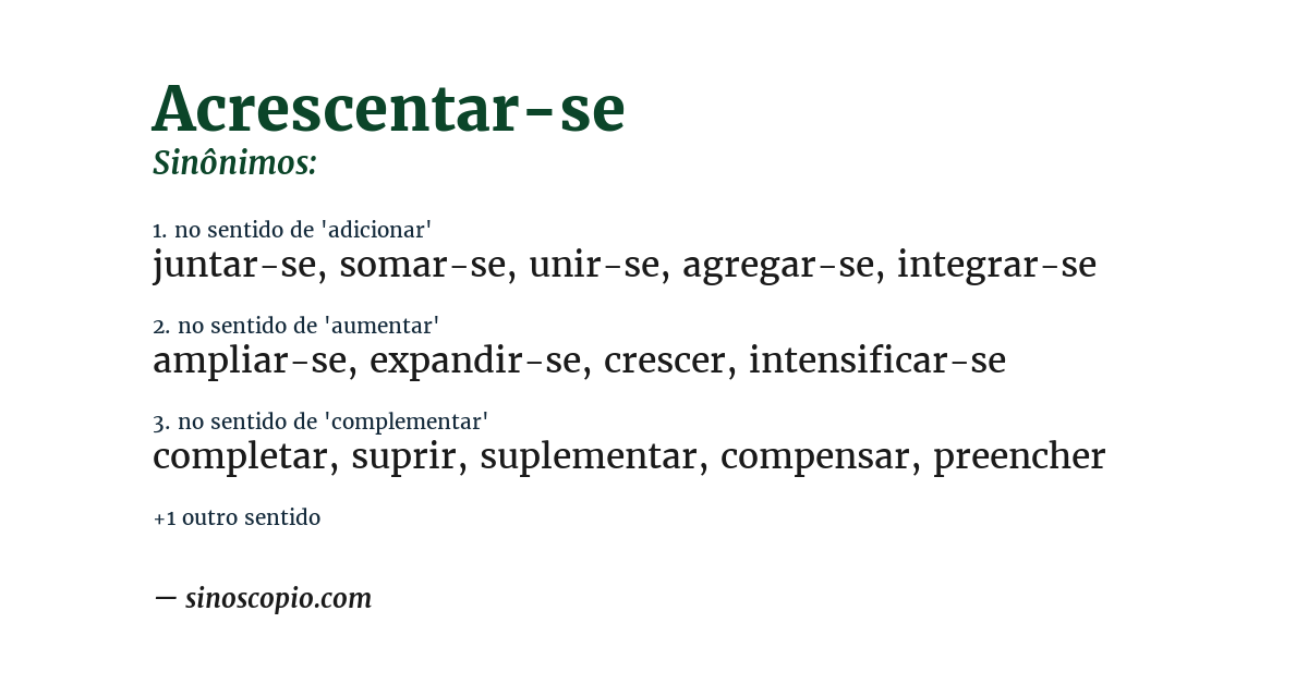 Sinônimo de acrescentar-se