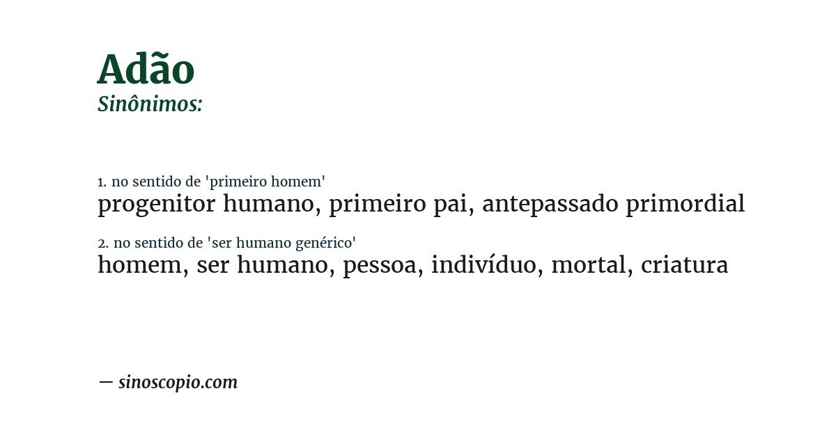 Sinônimo de adão