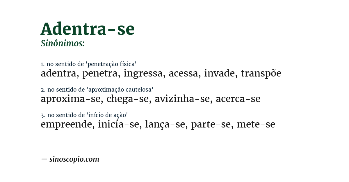 Sinônimo de adentra-se