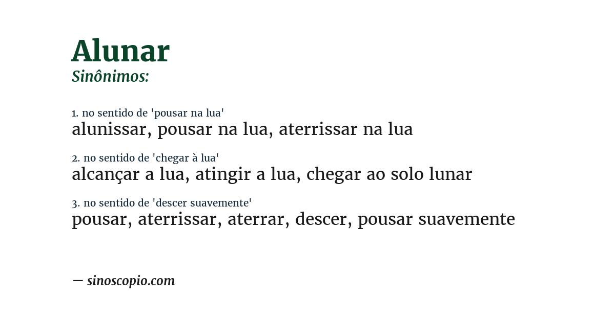 Sinônimo de alunar