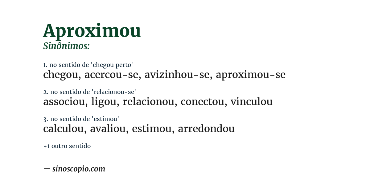 Sinônimo de aproximou