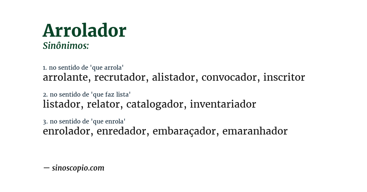 Sinônimo de arrolador