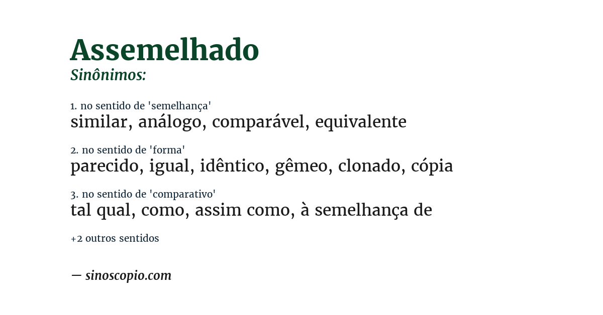 Sinônimo de assemelhado