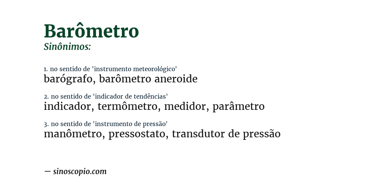 Sinônimo de barômetro