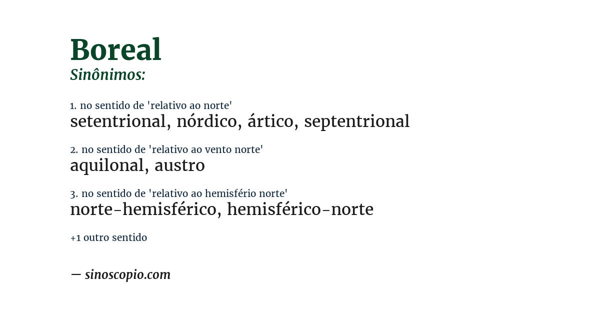 Sinônimo de boreal