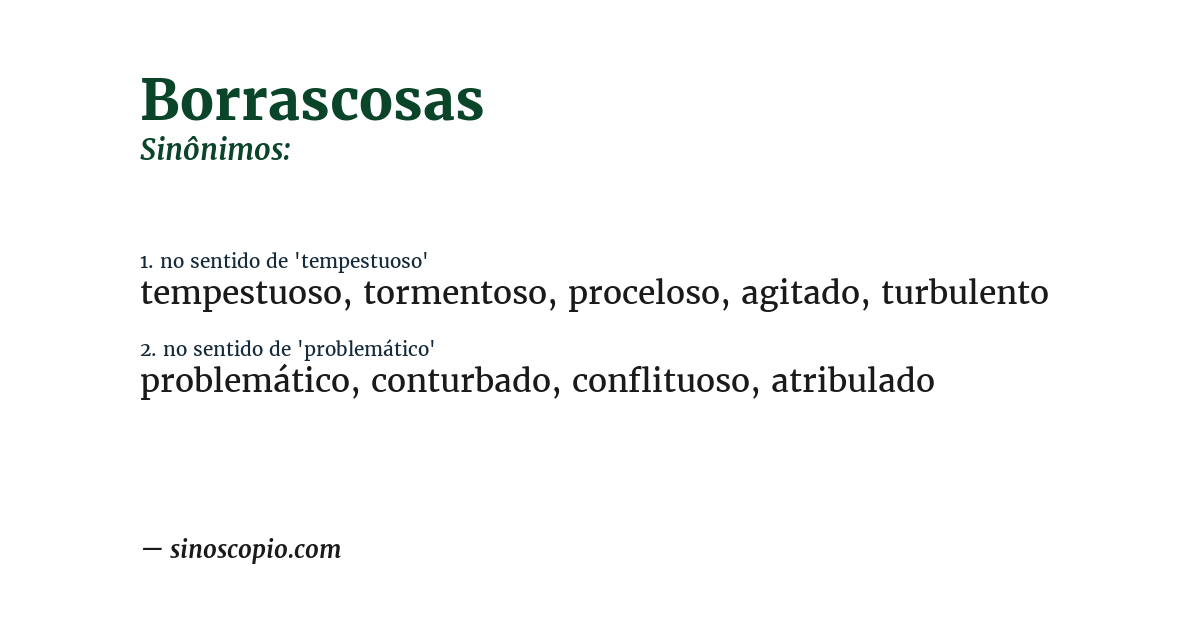 Sinônimo de borrascosas