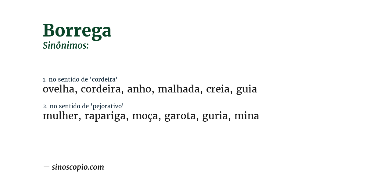 Sinônimo de borrega