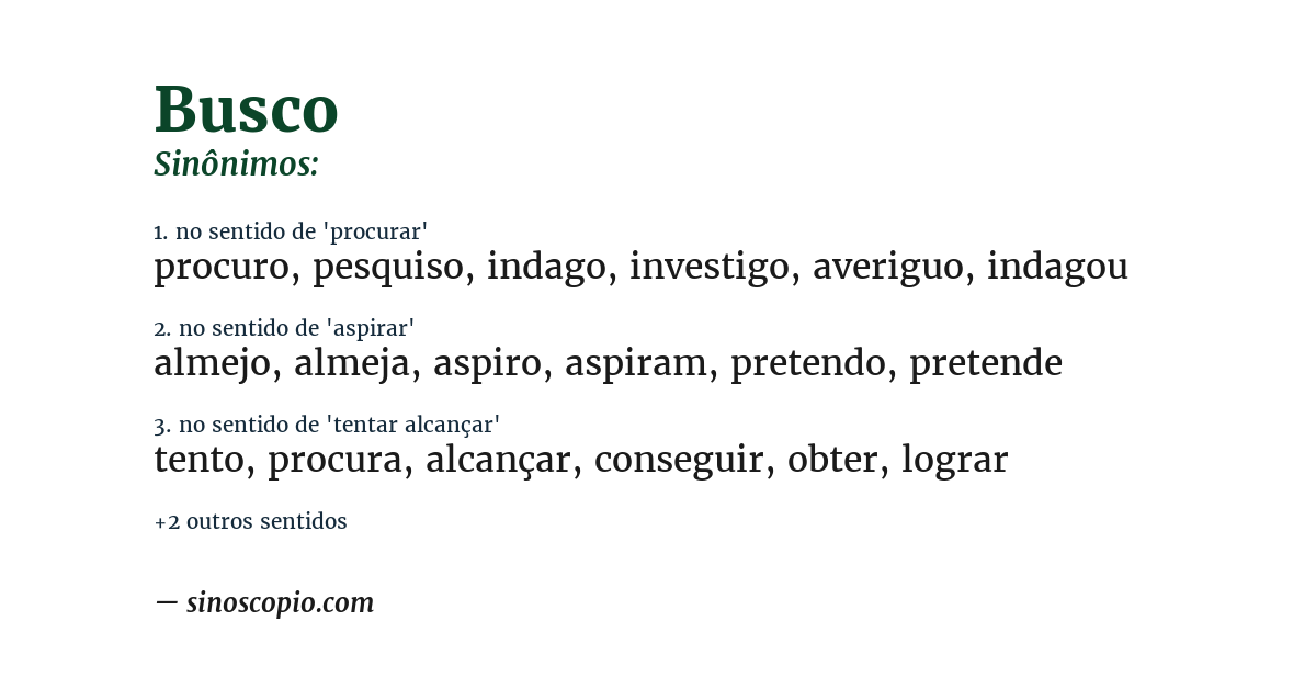 Sinônimo de busco