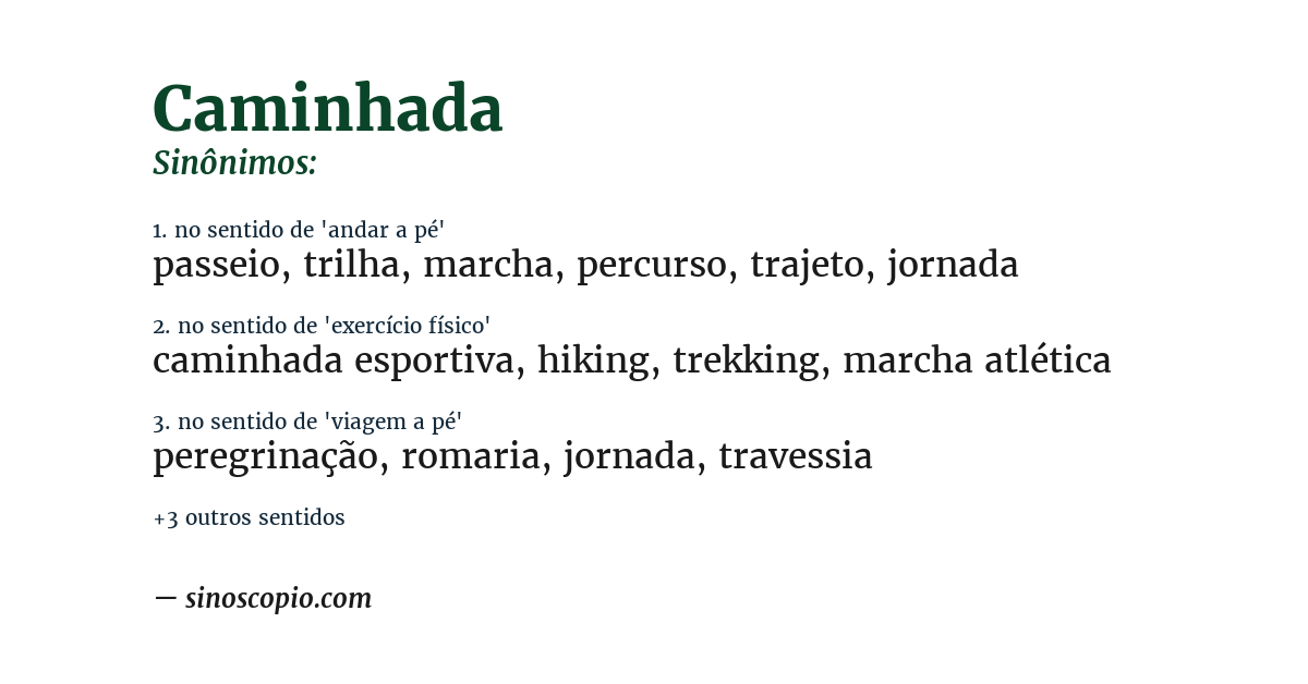 Sinônimo de caminhada