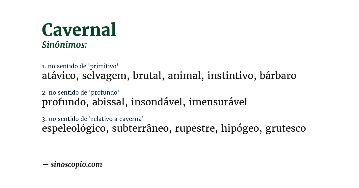 Sinônimo de cavernal