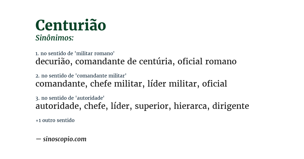 Sinônimo de centurião