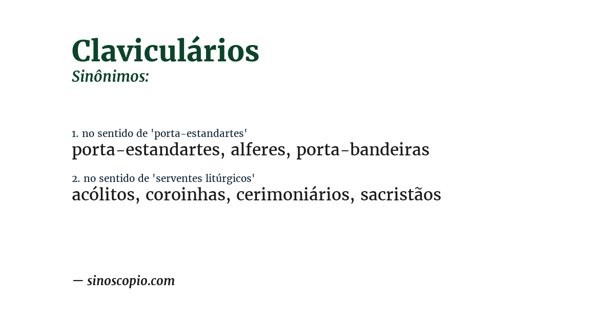 Sinônimo de claviculários