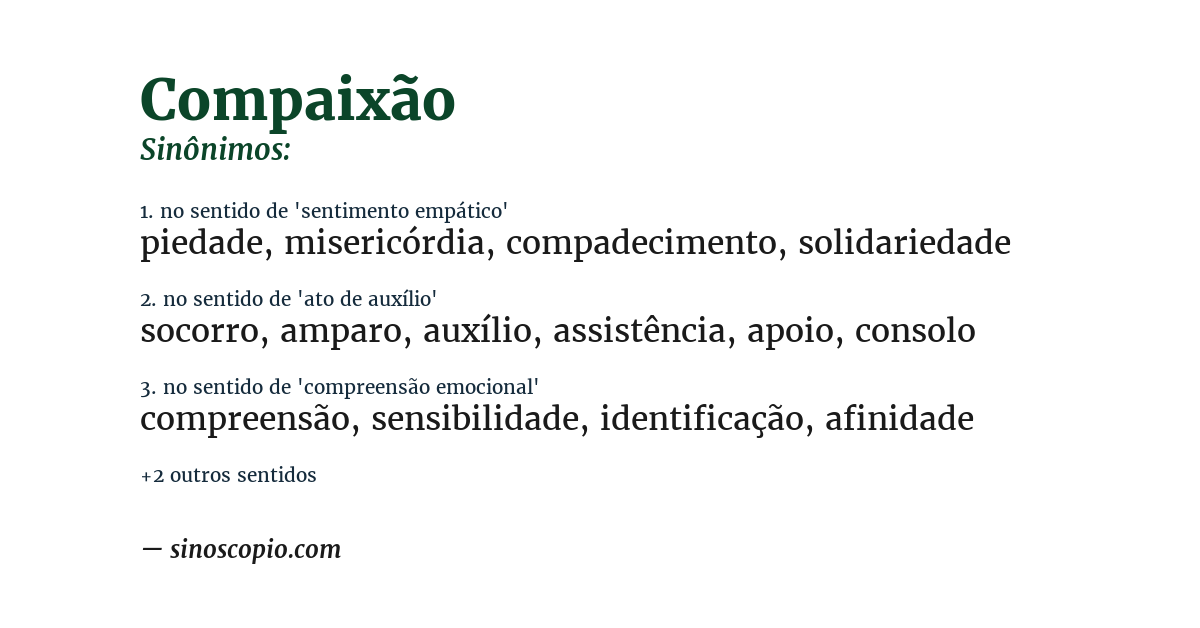 Sinônimo de compaixão
