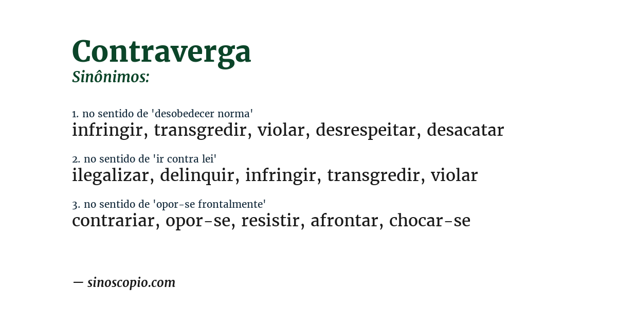 Sinônimo de contraverga