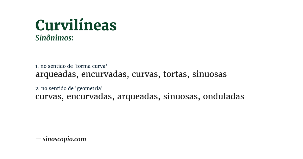 Sinônimo de curvilíneas