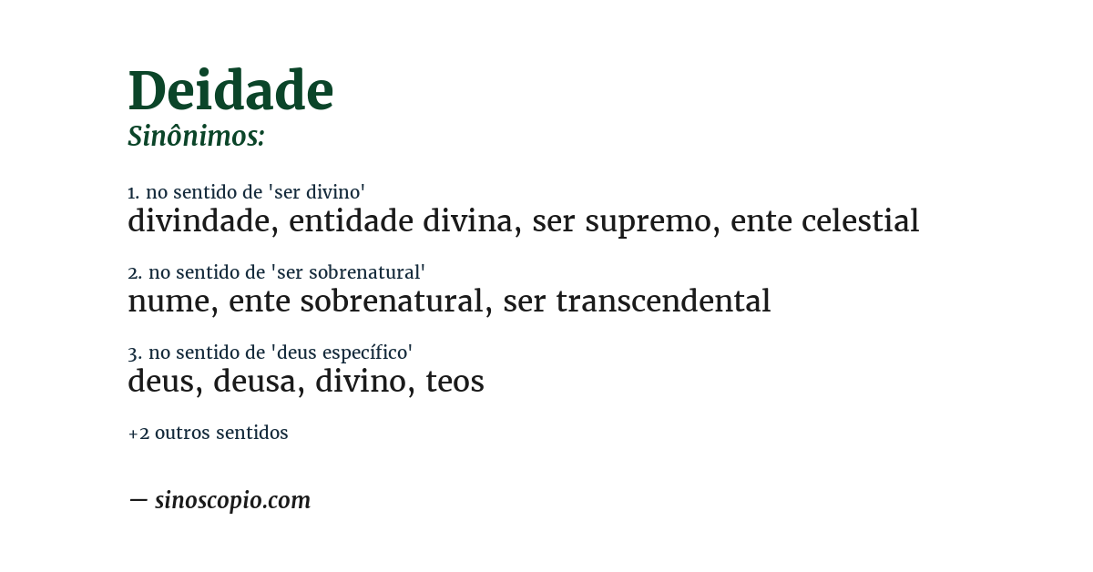 Sinônimo de deidade