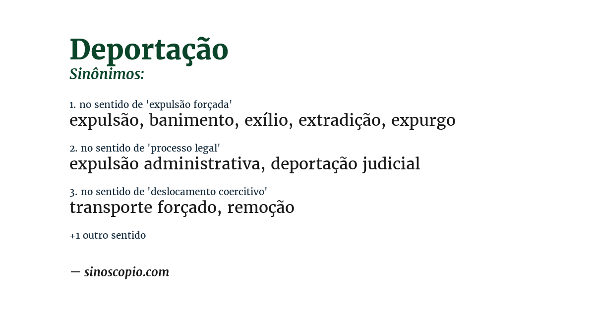 Sinônimo de deportação