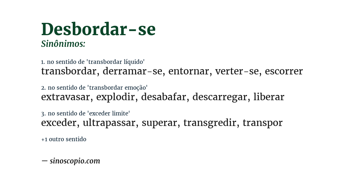 Sinônimo de desbordar-se