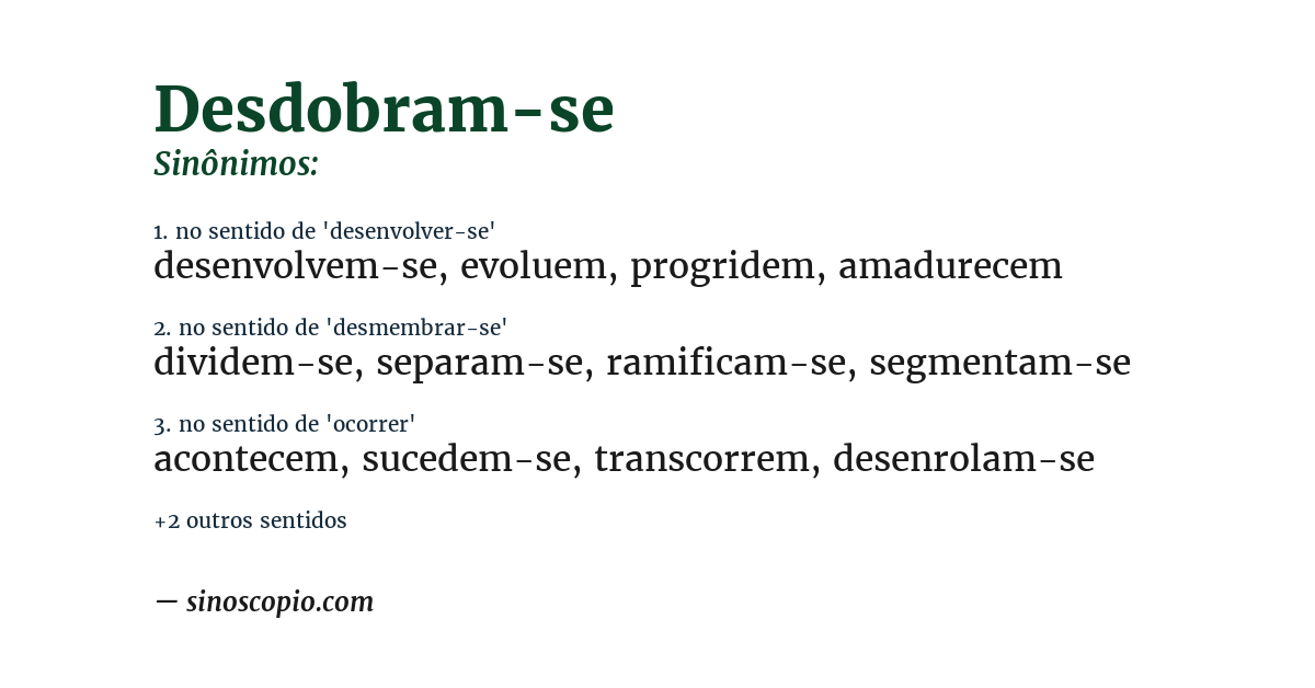 Sinônimo de desdobram-se