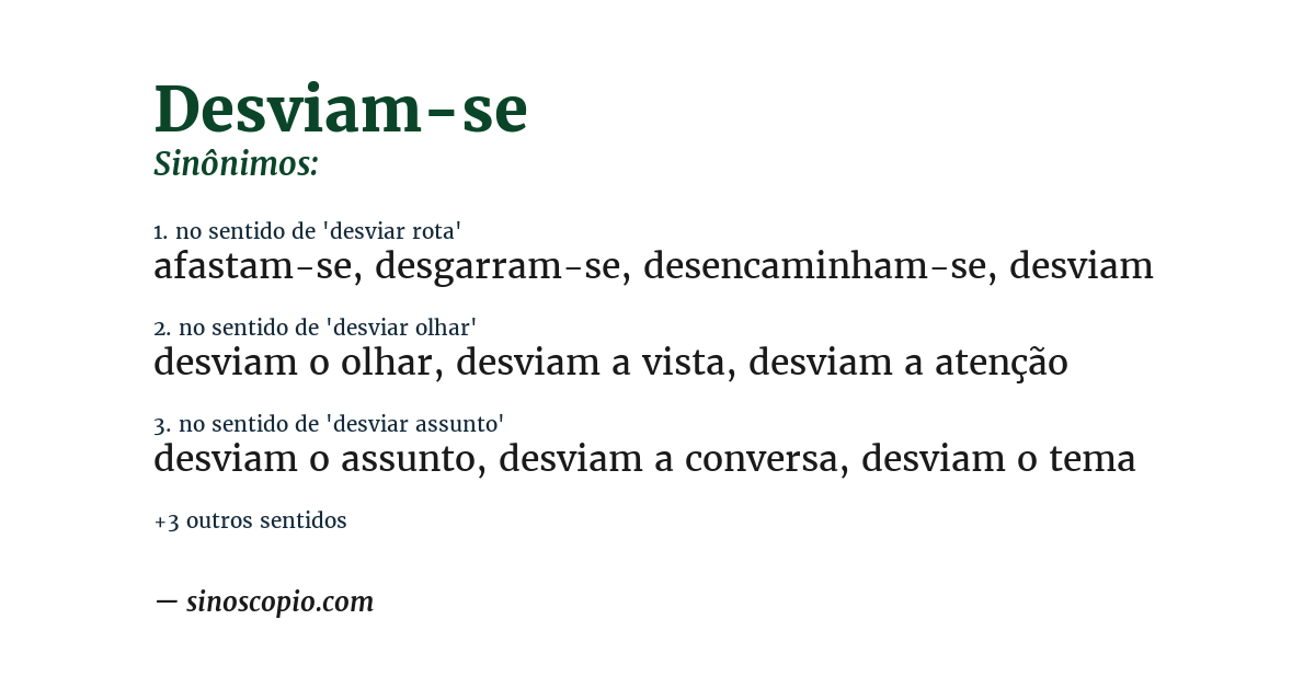 Sinônimo de desviam-se