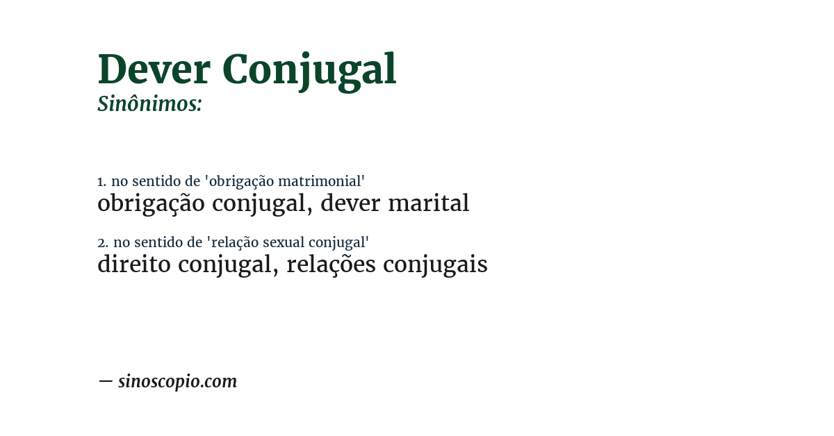 Sinônimo de dever conjugal