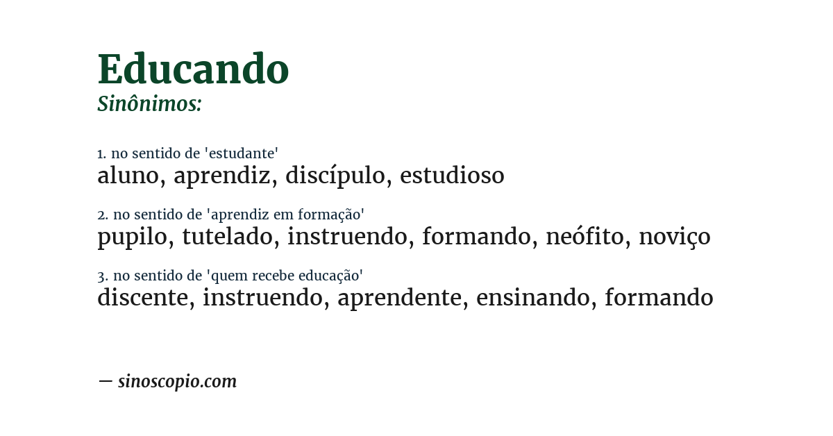 Sinônimo de educando