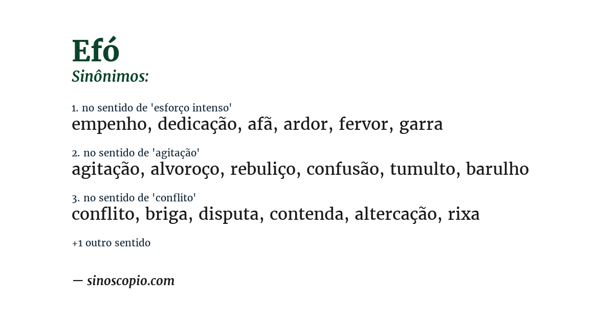 Sinônimo de efó