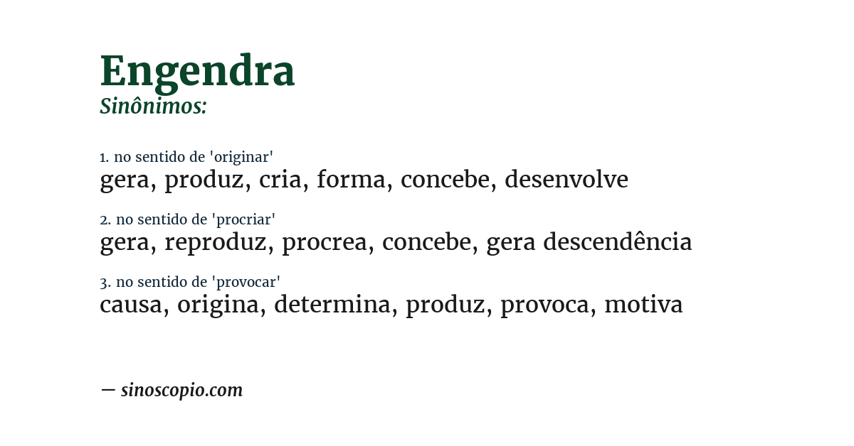 Sinônimo de engendra