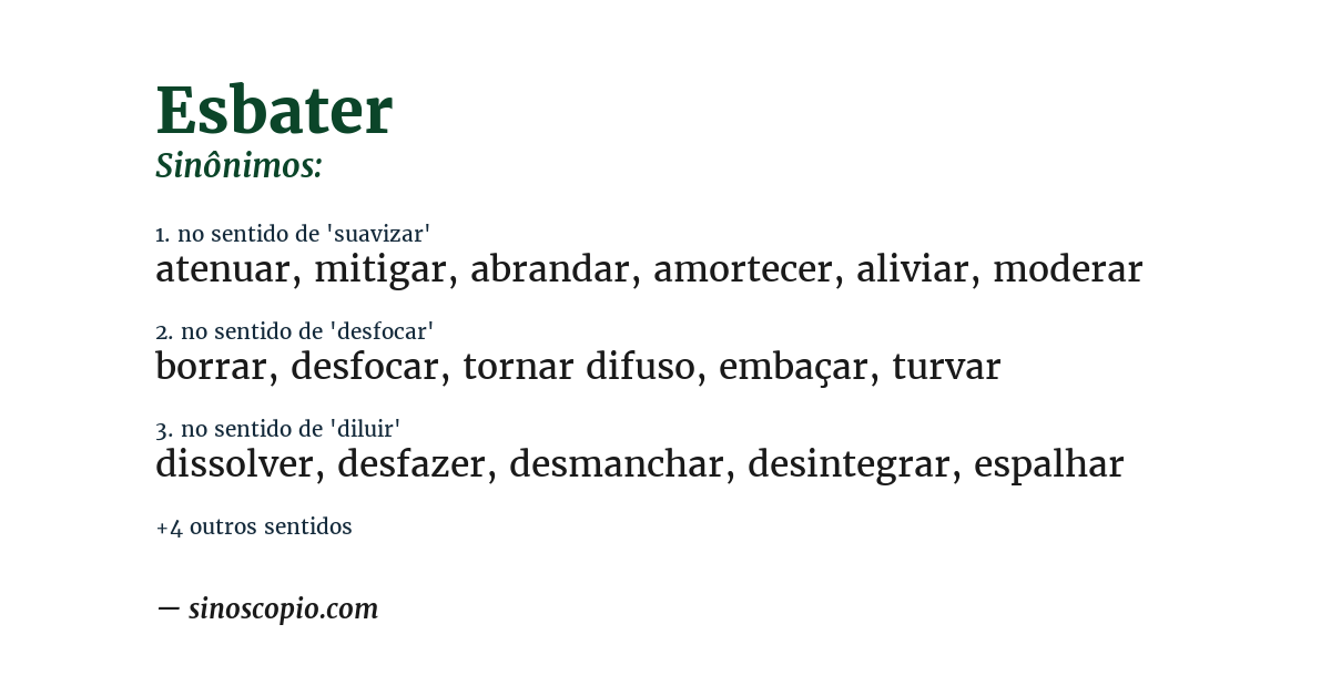 Sinônimo de esbater