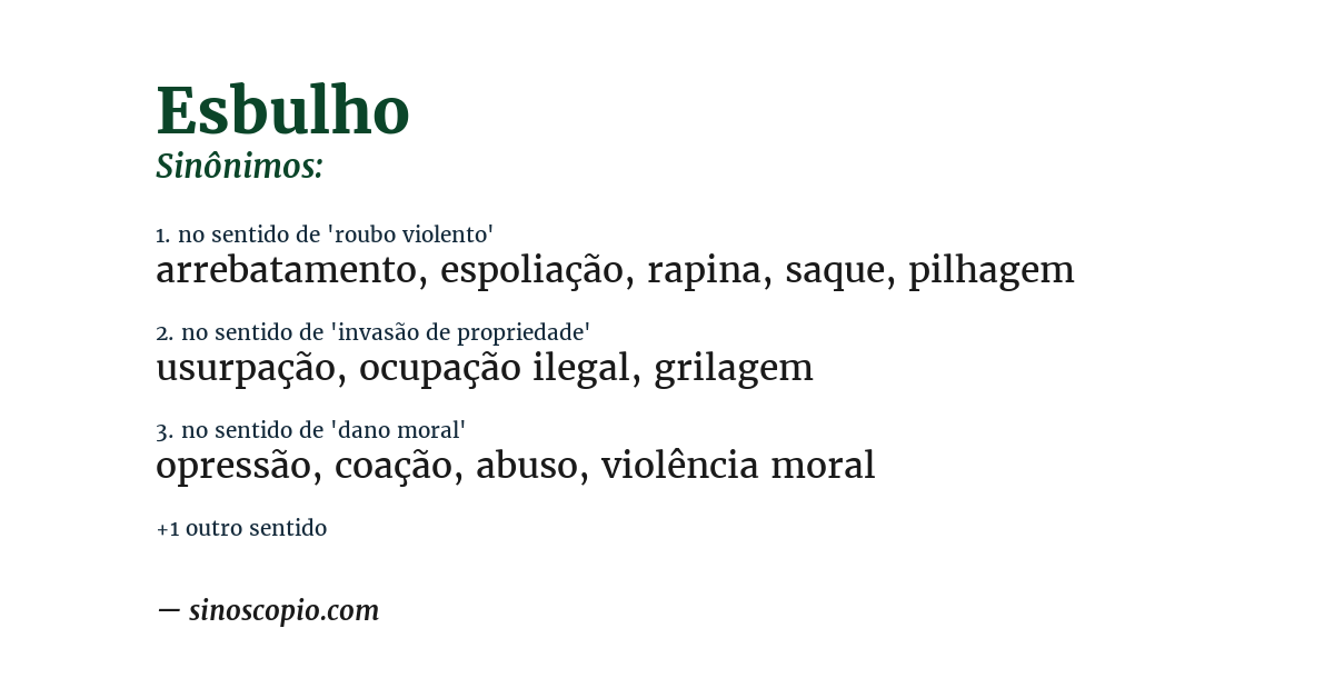 Sinônimo de esbulho