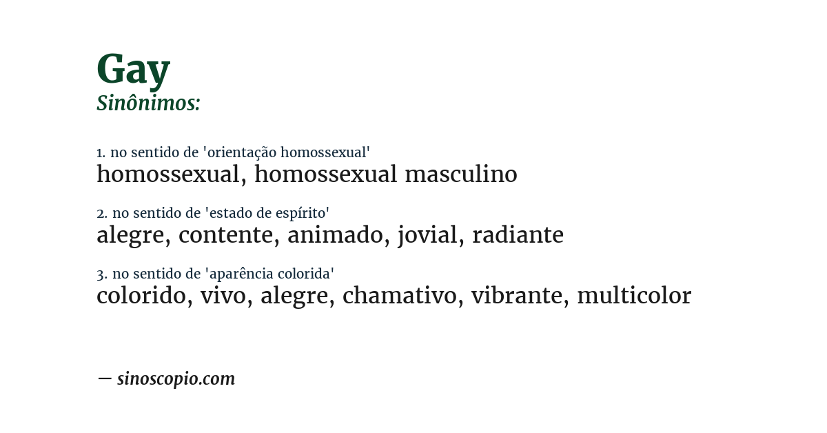 Sinônimo de gay