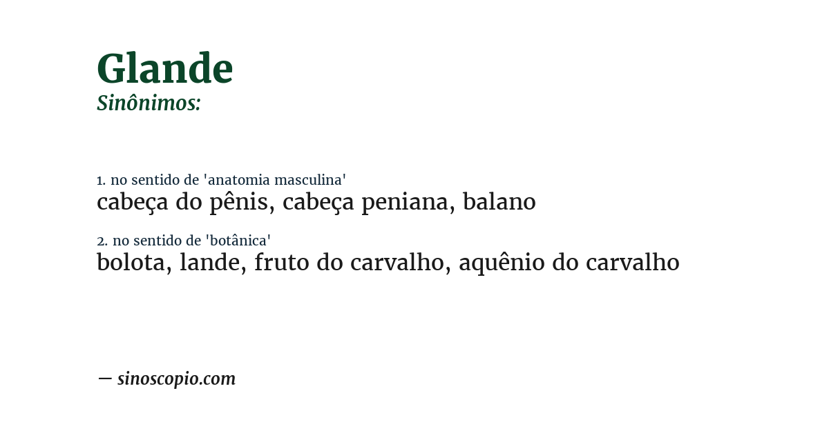 Sinônimo de glande