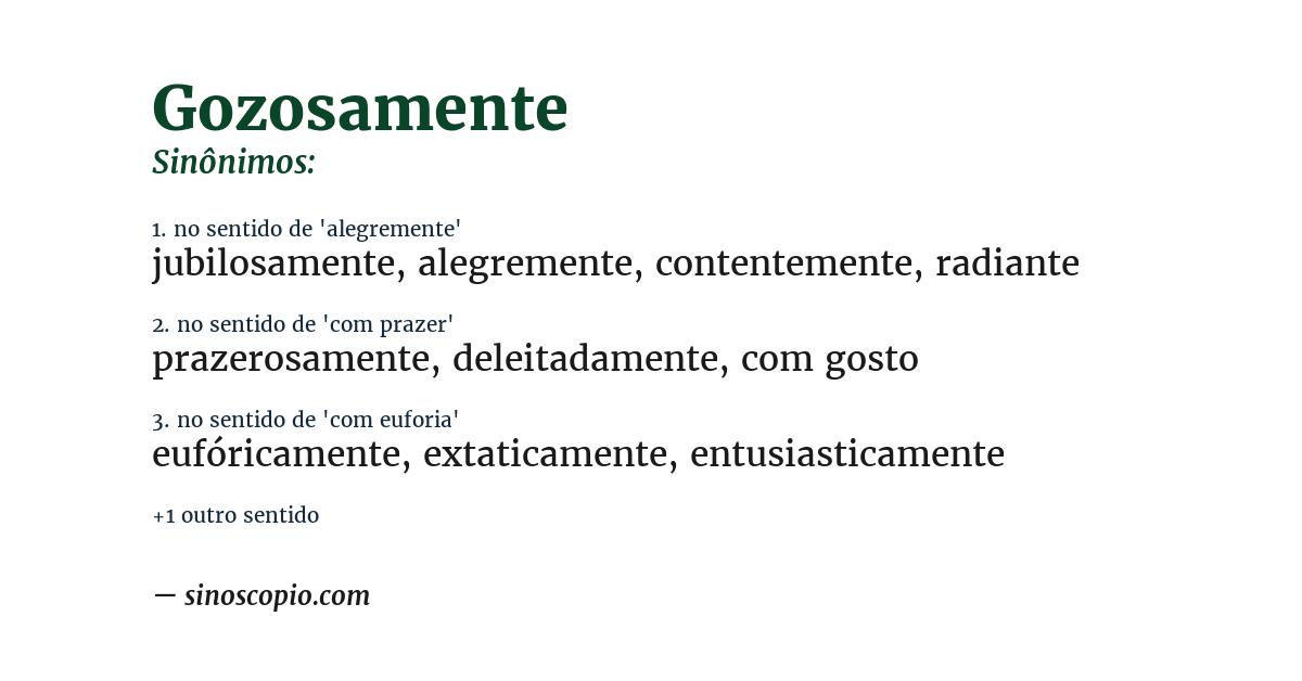 Sinônimo de gozosamente
