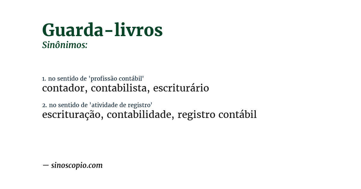 Sinônimo de guarda-livros