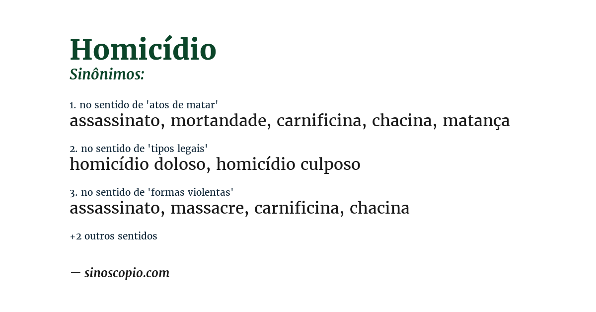 Sinônimo de homicídio