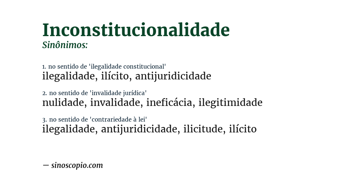 Sinônimo de inconstitucionalidade