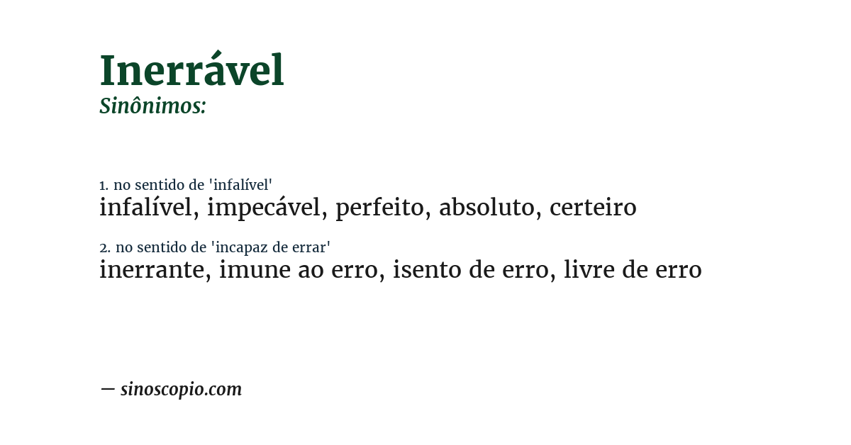 Sinônimo de inerrável