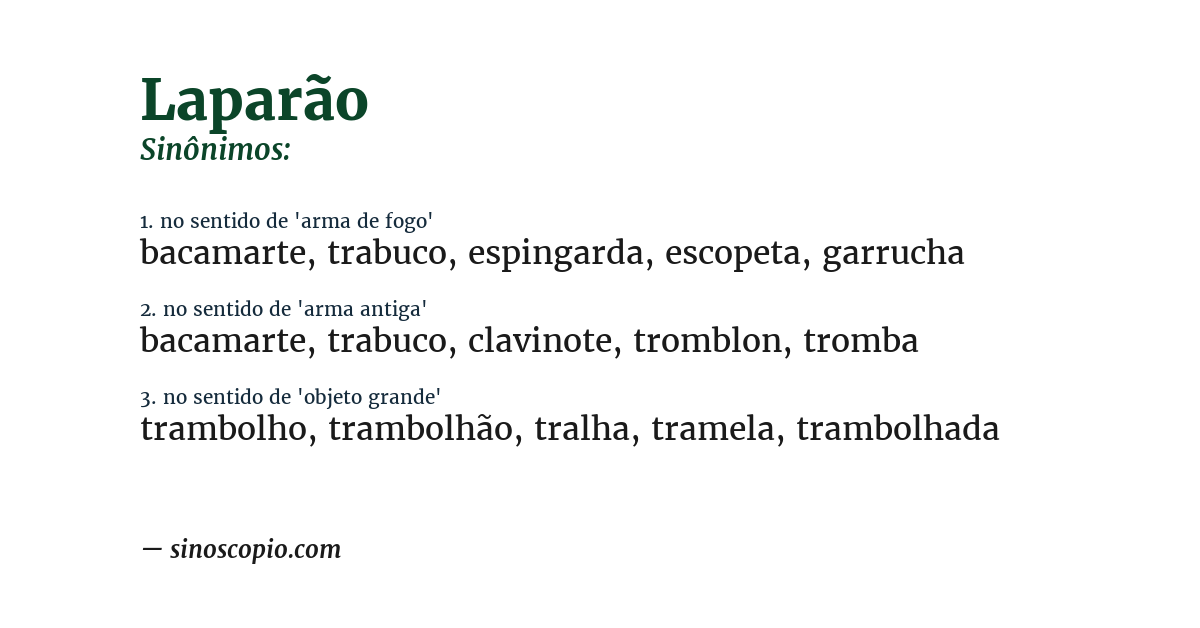 Sinônimo de laparão