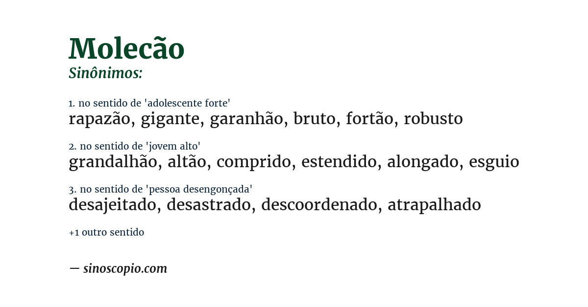 Sinônimo de molecão