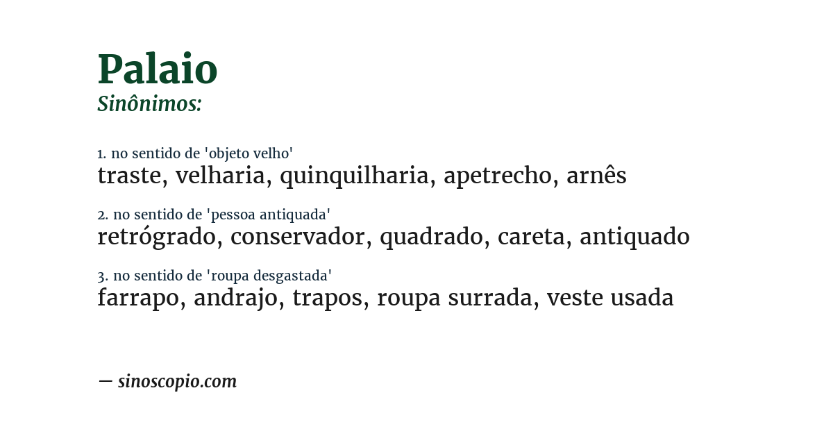 Sinônimo de palaio