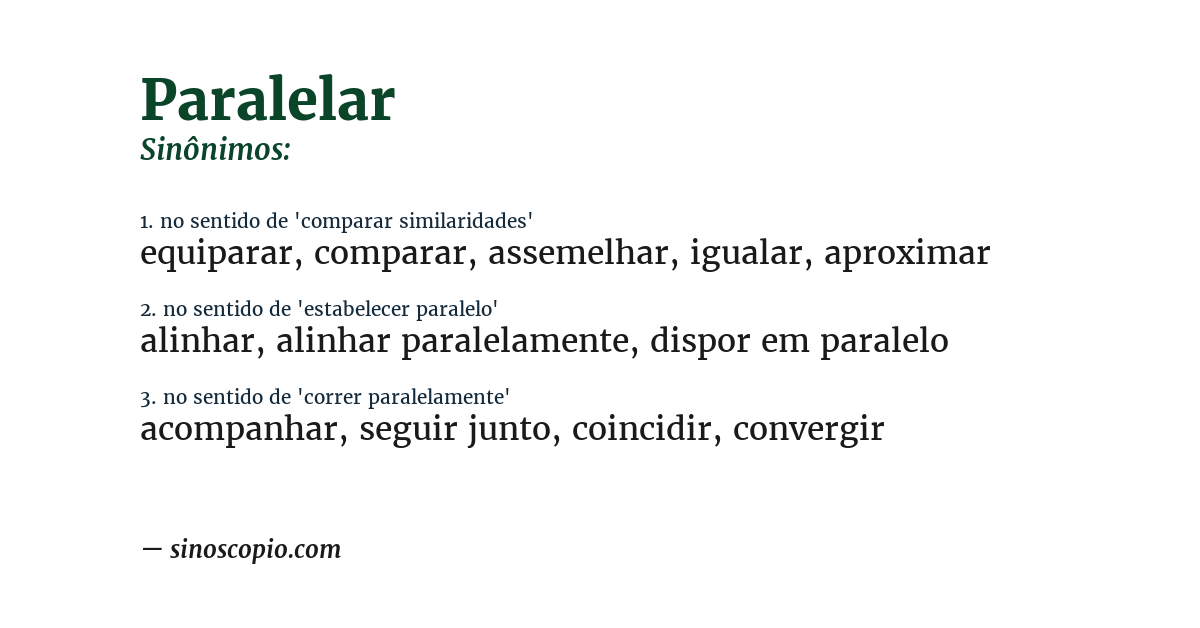 Sinônimo de paralelar
