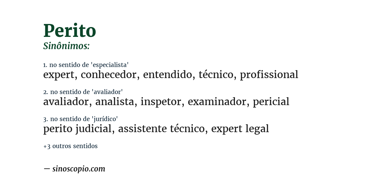 Sinônimo de perito